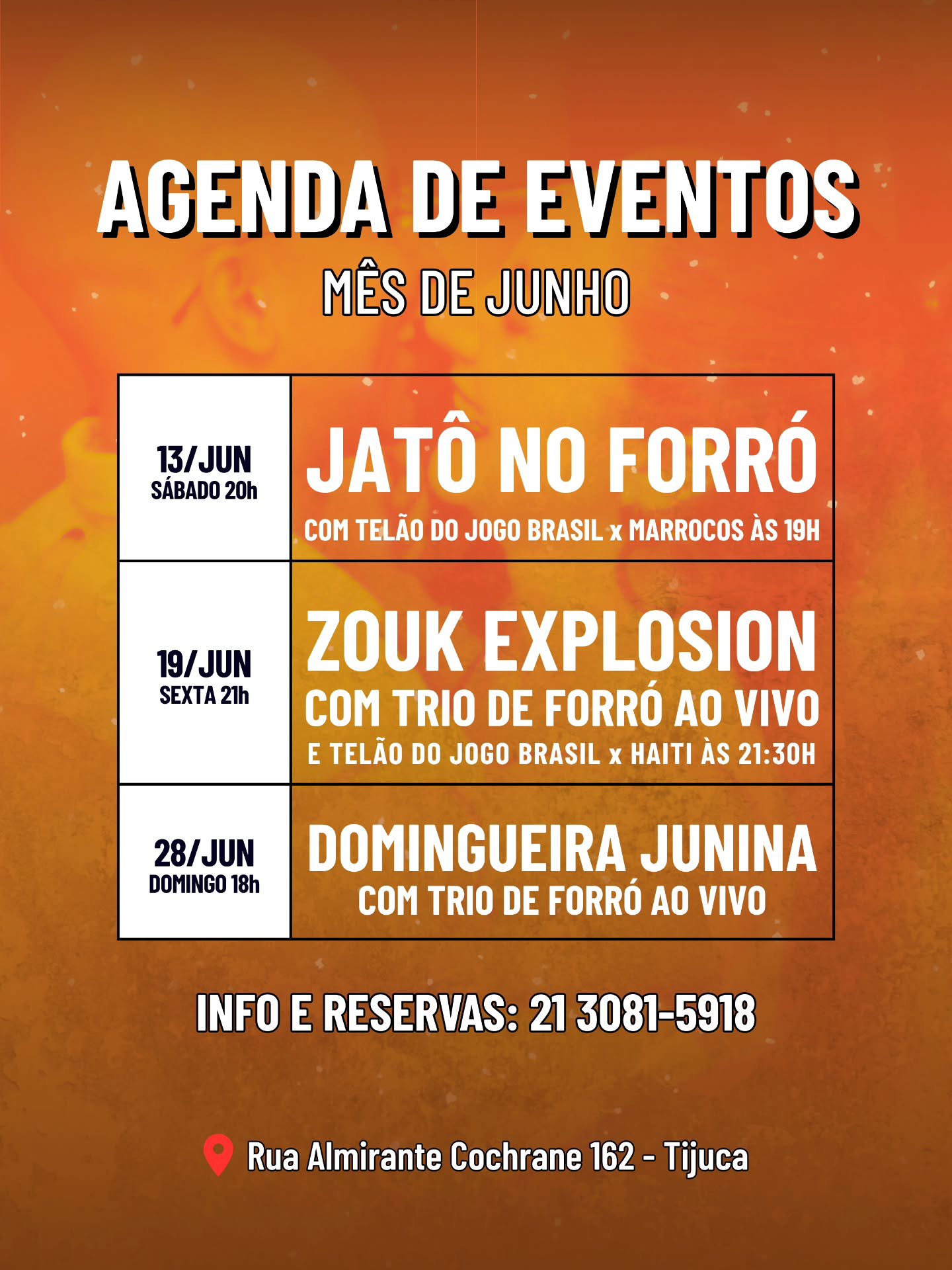 Domingueira Junina com Trio de Forró ao vivo