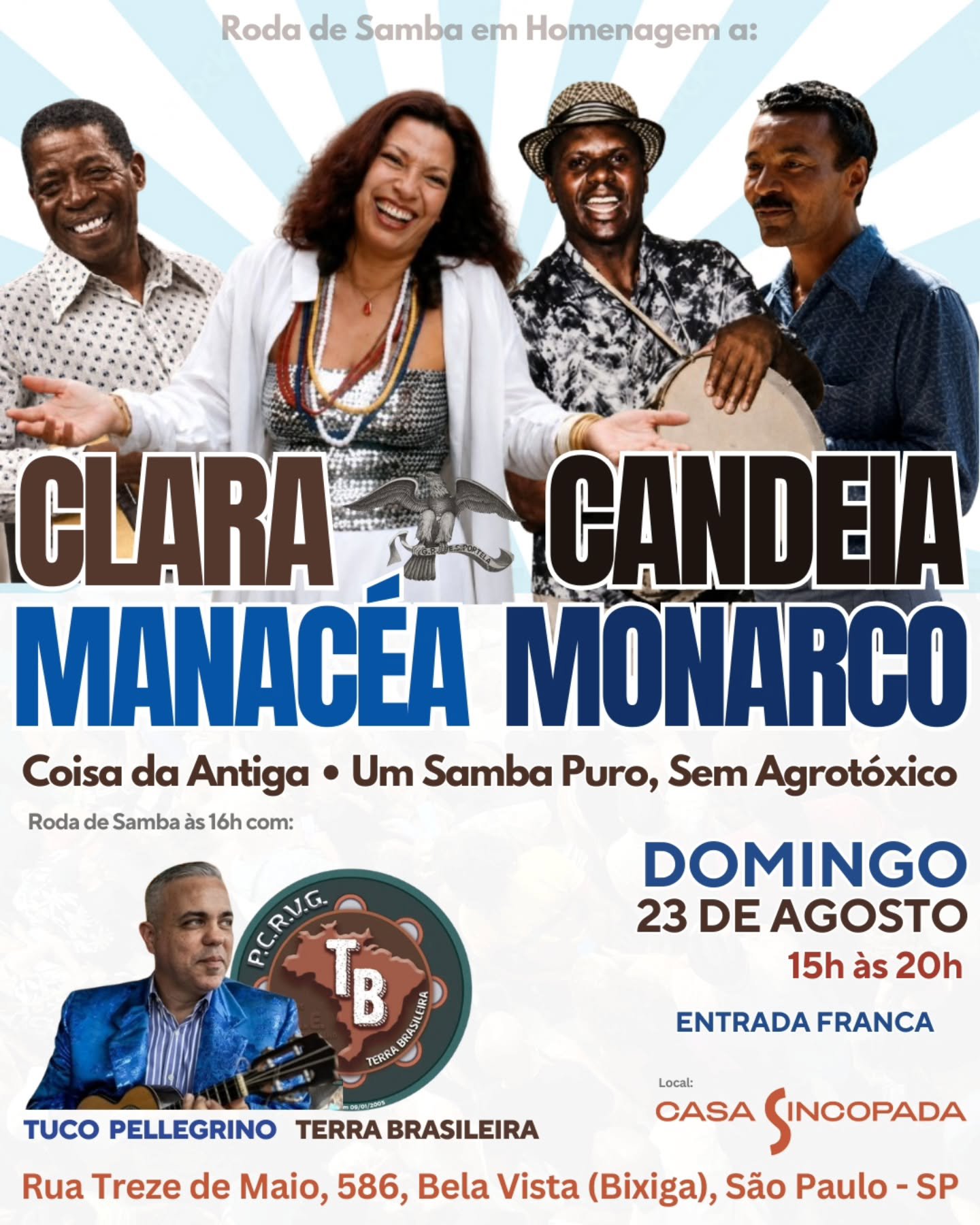 Roda de Samba em Homenagem a Clara Gandeia Manacéa Monarco - Clara Gandeia,Manacéa Monarco,Tuco Pellegrino,Terra Brasileira